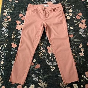 LOFT curvy skinny crop raw hem dusty rose pants jeans 4